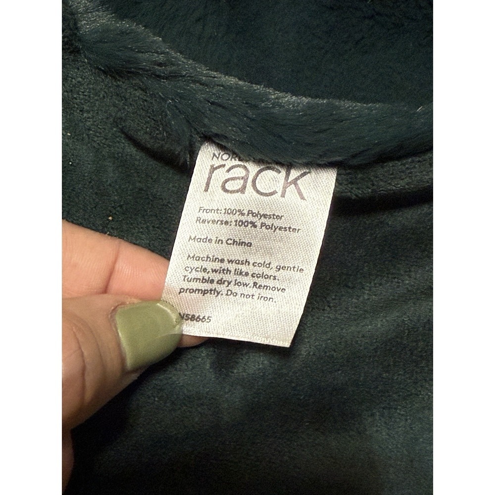 Nordstrom Faux Fur Tree Skirt Royal Evergreen Super Soft Tie Closure NWOT - Picture 3 of 5